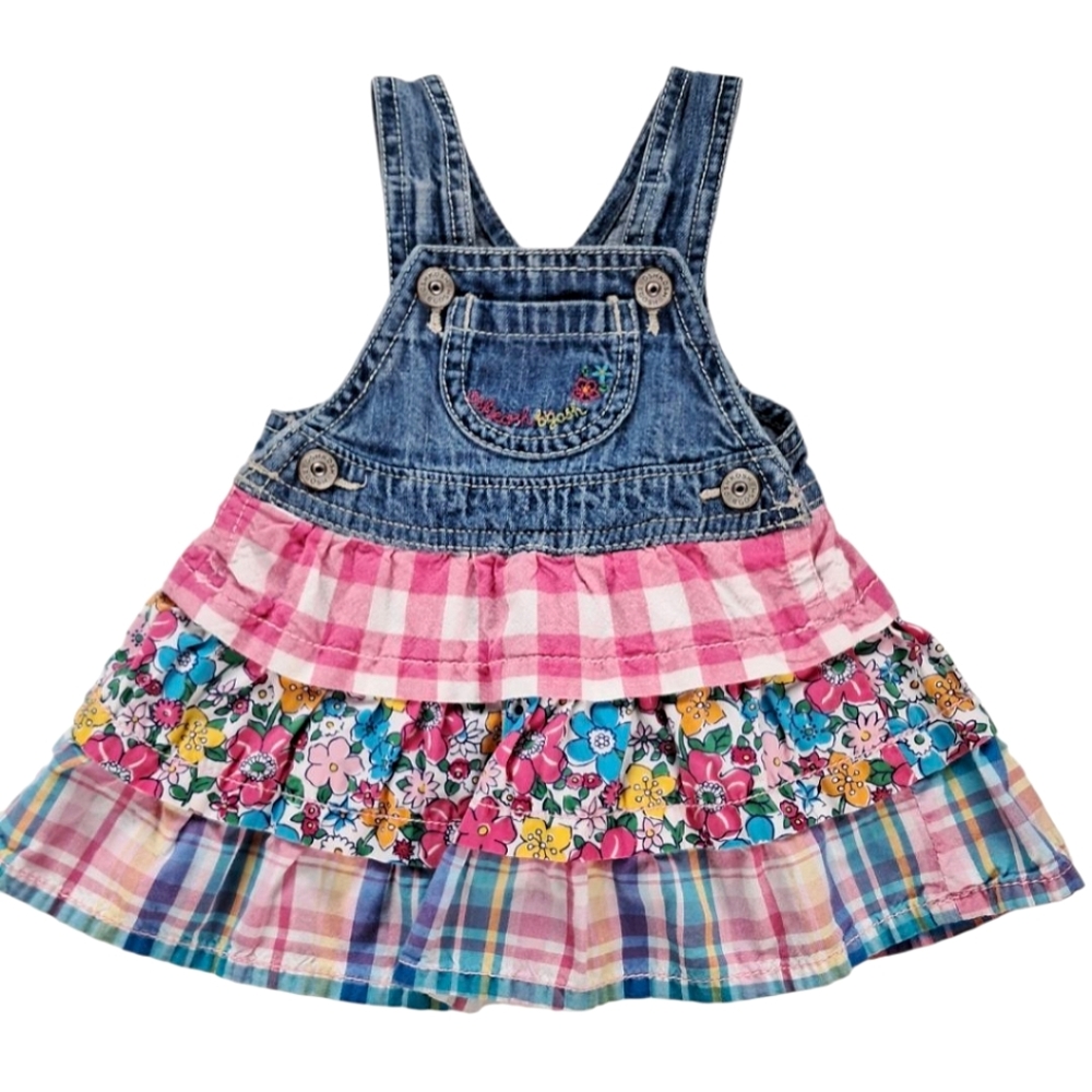 OshKosh B'gosh Denim Overall Dress Size 3 Months
